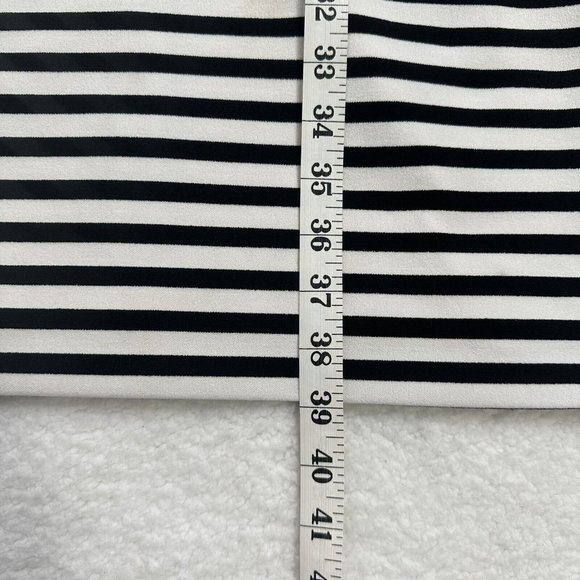 Calvin Klein Women's Stripe Cold Shoulder Sheath Dress Size 10 Black White EUC - Picture 6 of 8